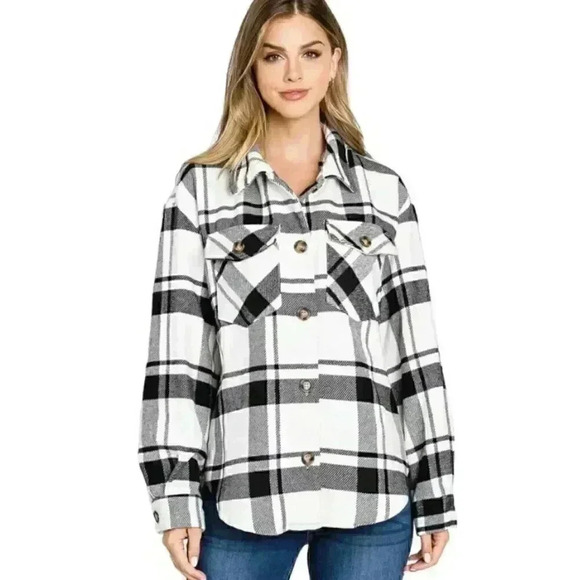 LOVE TREE BUTTON DOWN SHIRT JACKET COAT - Picture 2 of 13